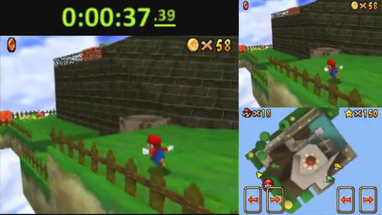 SM64DS whomps 100 coins + switch star 