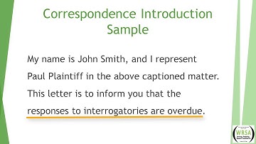 Legal Writing Workshop - Part 4: Correspondence