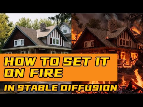 how to use new ControlNet1.1 ip2p in Stable Diffusion to make a scene on fire, or change the weather