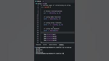 Array-Init  #golang #golangtutorial #basic #basicsofgolang  #programming #coding #code #Arrays