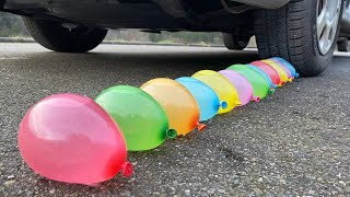 Эксперимент Машина давит воздушные шарики Crushing Crunchy  & Soft Things by car! EXPERIMENT