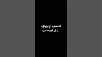 فاستغفروه ثم توبوا إليه#آيات #المصحف #القرآن_الكريم #لايك #الرحمن #الرحمان #آية#راحة_نفسية #قرآن
