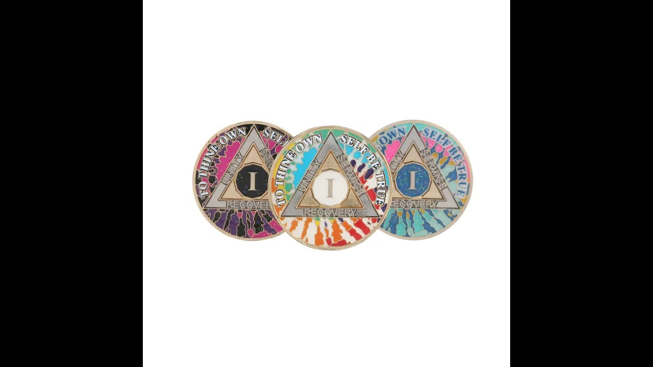 New Rainbow Tie Dye AA Recovery Medallions at Doing It Sober 