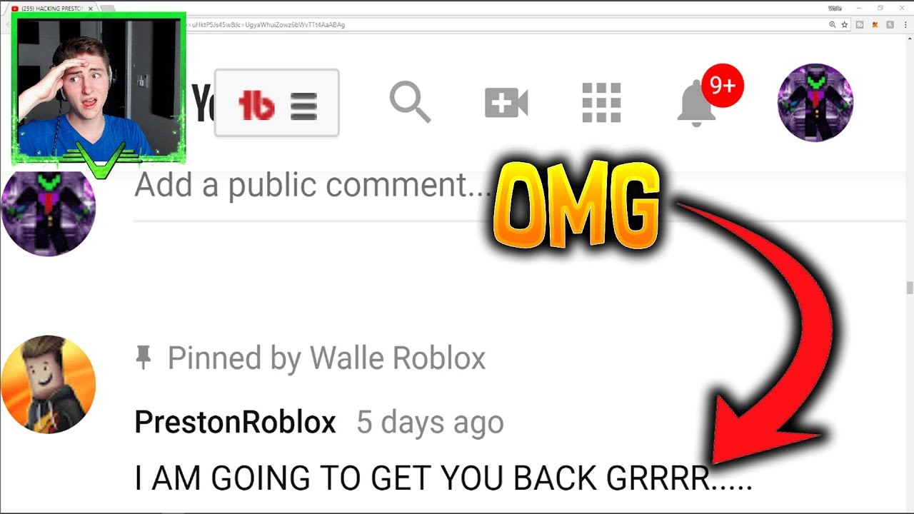 Reaction To Hacking Prestonplayz Roblox Account Comments Youtube