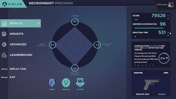Aimlab Decision Shot Precision 79k I think it can be improved
