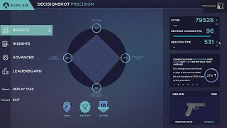 Aimlab Decision Shot Precision 79k I think it can be improved