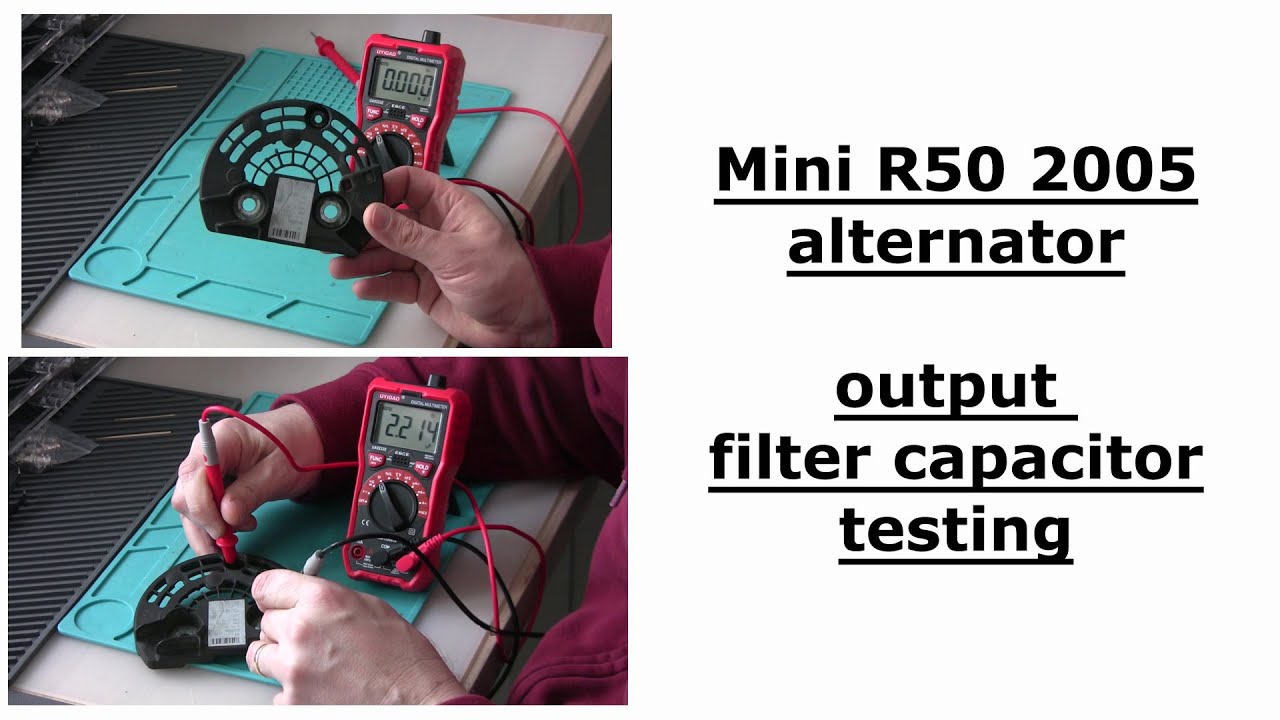 Тестирование конденсаторов выходного фильтра генератора MINI R50 Bosch