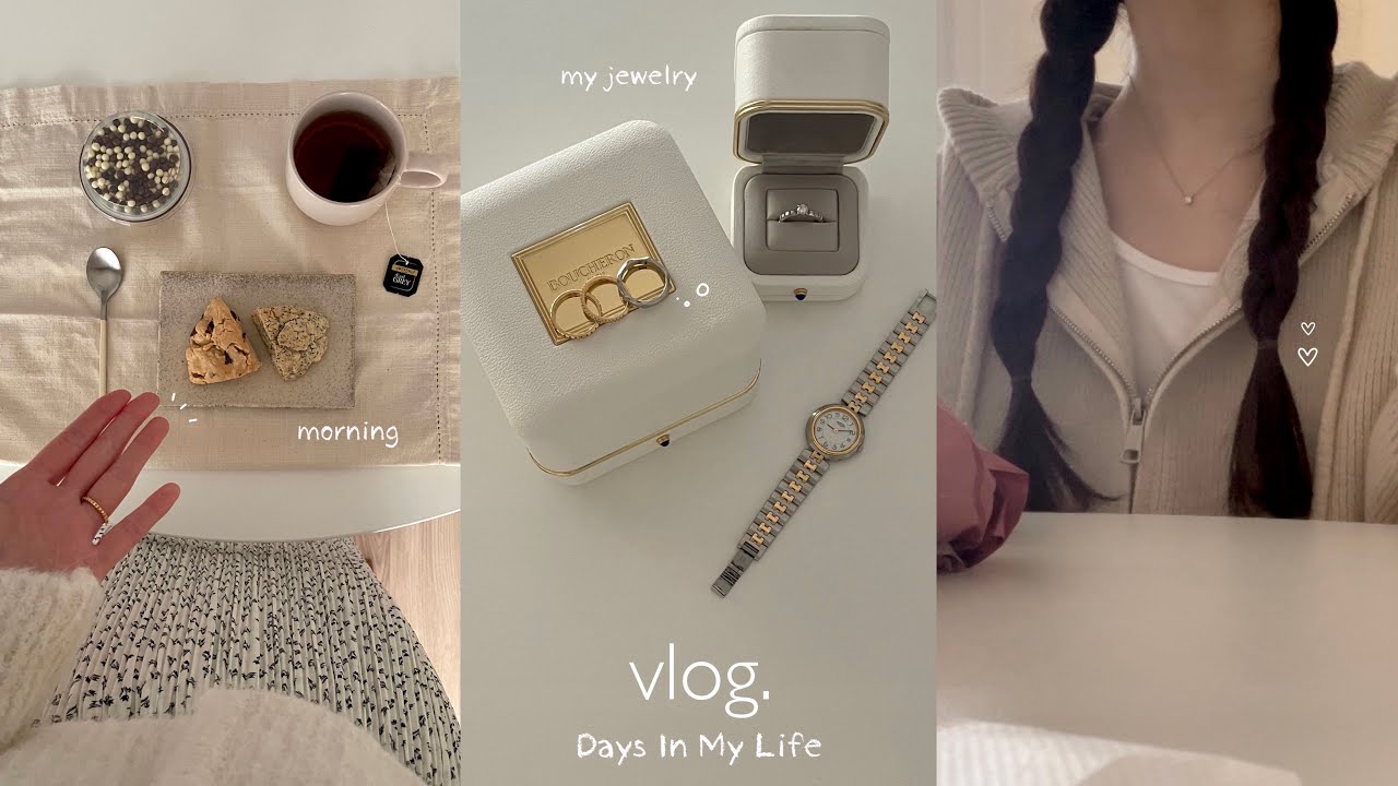 vlog. 社会人,夫婦2人暮らしの日常🏡 アクセサリー紹介・こだわって選んだ結婚指輪(ブシュロン,エルメス,ブルガリetc.)💍休日デート🛒おうち時間,自炊👨🏻‍🍳