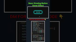 🔥neon glowing button hover effect using HTML and CSS | code buzz | #coding #webdevelopment