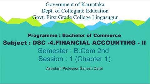 Session 1 ( Chapter 1 ) Departmental Accounts, Financial Accounting