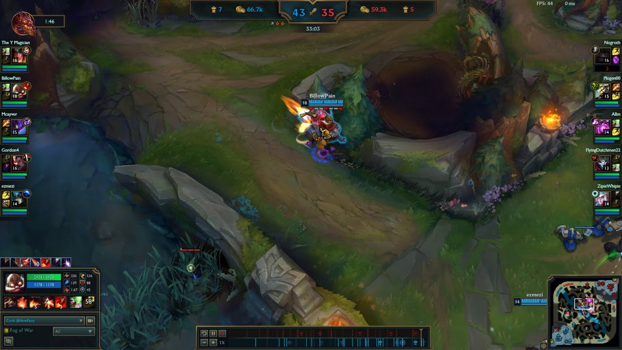 corki 1 shot two kills