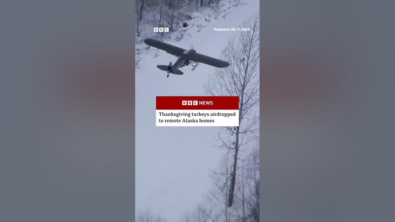Frozen turkeys airdropped to Alaskan residents in remote areas. #Thanksgiving #Turkey #BBCNews