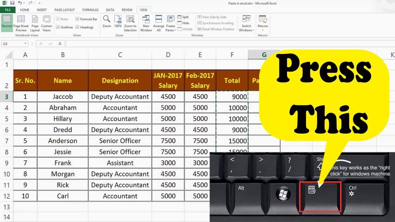 How do you paste in Excel without losing formatting?