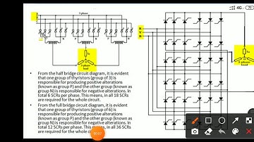 3-phase to 3phase cycloconvertor||full and half bridge cycloconvertor circuit diagram|| introduction