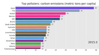 Top 15 Polluters Carbon Emission Metric Tons Per Capita