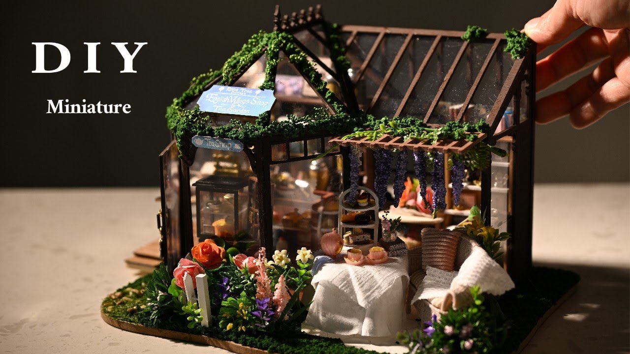 DIY Miniature Dollhouse Crafts | Garden Tea House | Relaxing Satisfying Video