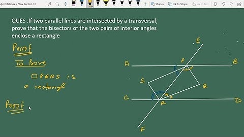 If two parallel lines are intersected by a transversal prove that the bisectors of the two pairs of