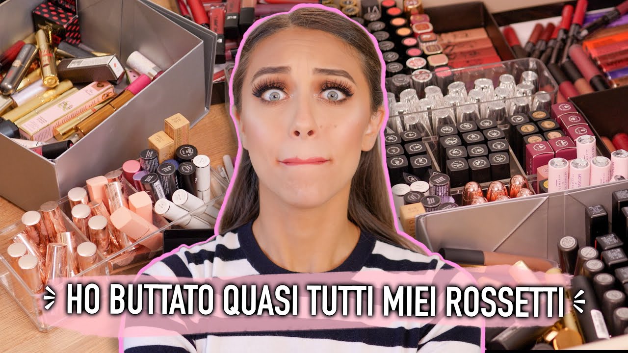 DECLUTTERING ROSSETTI!!💄HO BUTTATO TUTTO IN UN'ORA 🗑