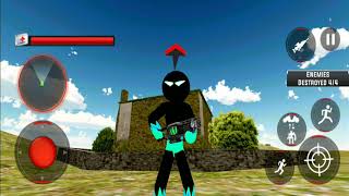 New Flying Stickman Rope Moto Bike Hero City Crime Battle Android Gameplay screenshot 5