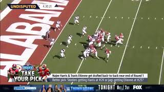 UNDISPUTED | Shannon reacts to Najee Harris & Travis Etienne get drafted back-to-back near end Rd 1