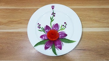 Cách Cắt Tỉa Những  Bông Hoa Từ Củ Hành Tím Và Cà Chua Rất Đẹp Tại Nhà  | Fruit Decoration