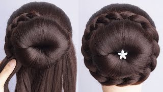 Luxurious Hair Bun Styles For Wedding Party | Bridal Hairstyle Updo For Long Hair Tutorial