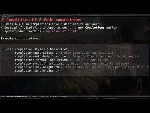 Emacs 30 Built-in Completion UI & Styles Overview