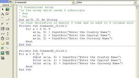 VB 6 [29] Two Dimensional Array part-1 [urdu hindi]