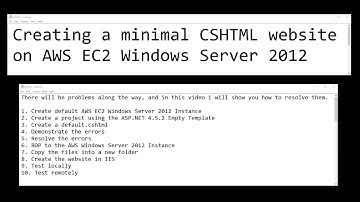Creating a minimal CSHTML website on AWS EC2 Windows Server 2012