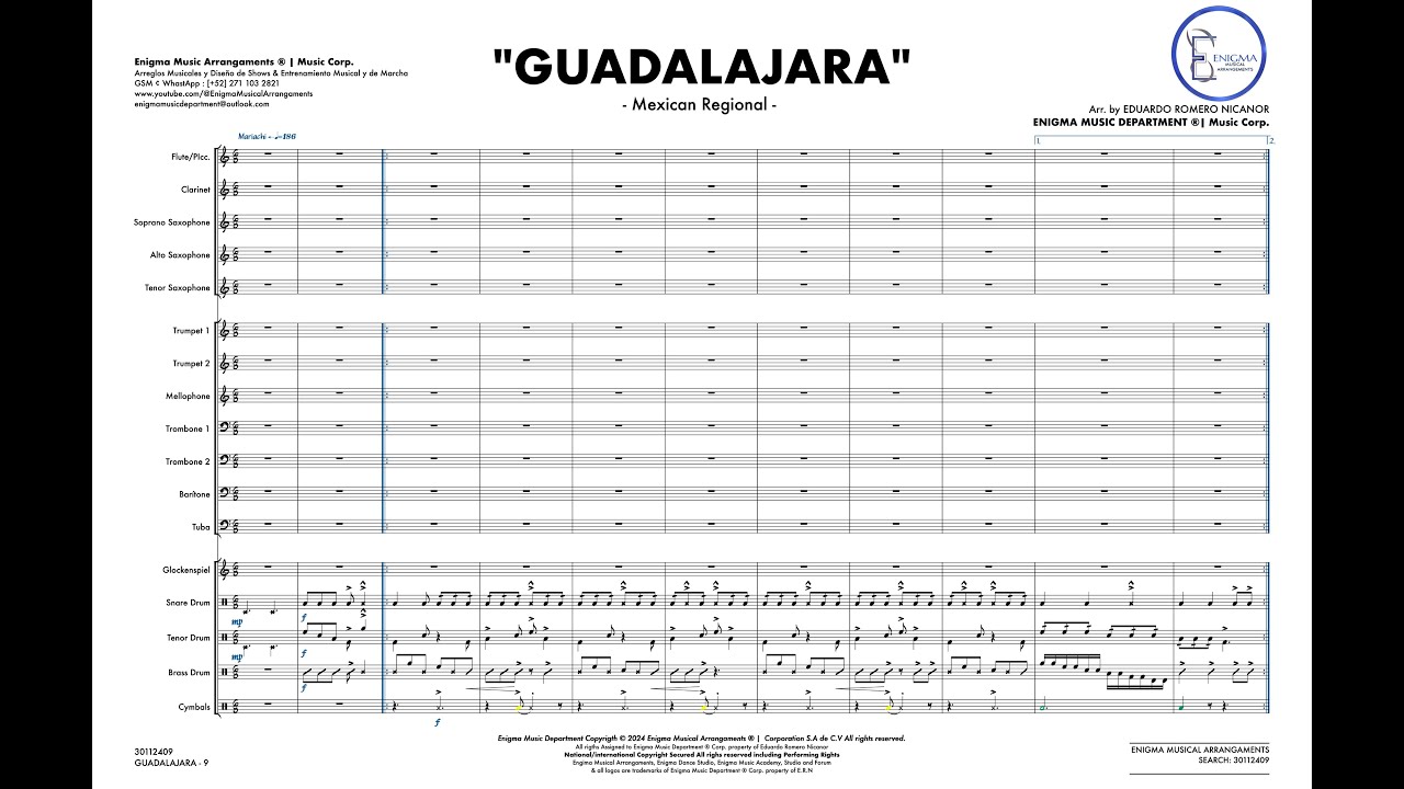 Guadalajara l Mexican Regional | Arrangement for Marching band