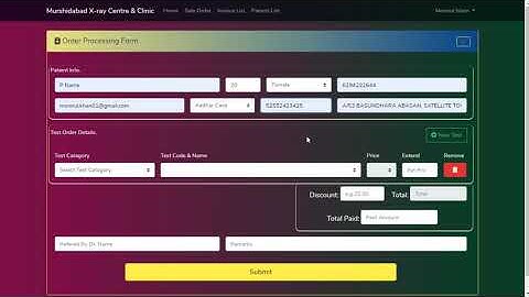 Online Billing Software for Pathological Laboratory in PHP Laravel