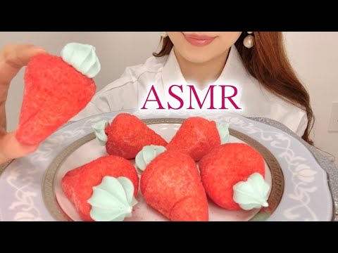 【ASMR咀嚼音】いちごマシュマロを食べる/Strawberry Marshmallow/Eating sounds