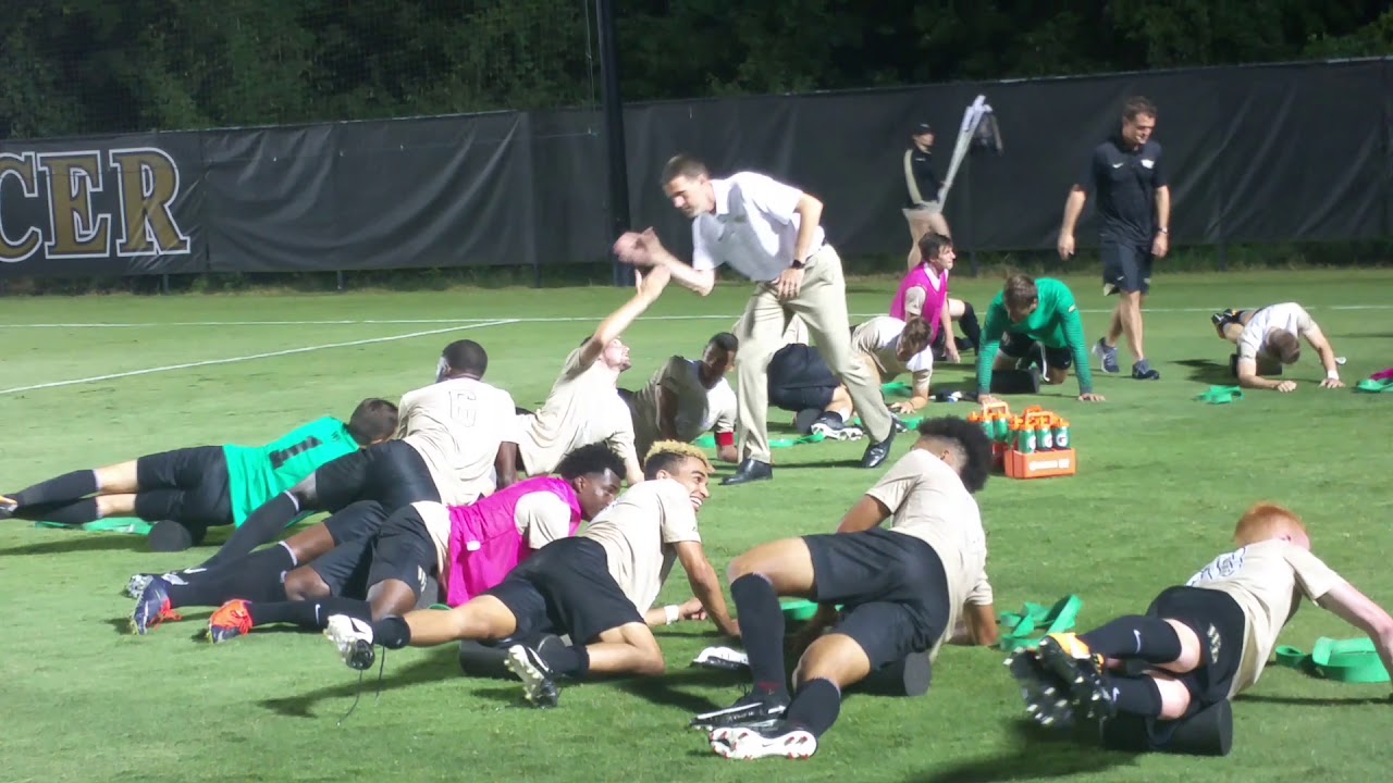 Muuss celebrates with Deacs