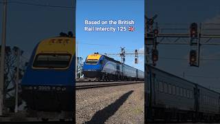 The NSW Trainlink XPT, based on the British Rail Intercity 125, passes Tottenham Yard towards Sydney