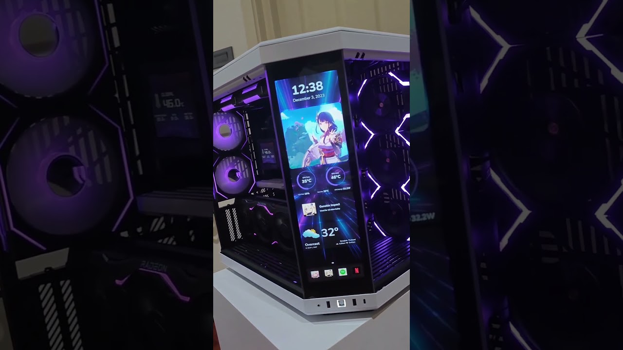 2 rear exhaust fans in Hyte Y70 Touch! Raiden Theme [Genshin] 