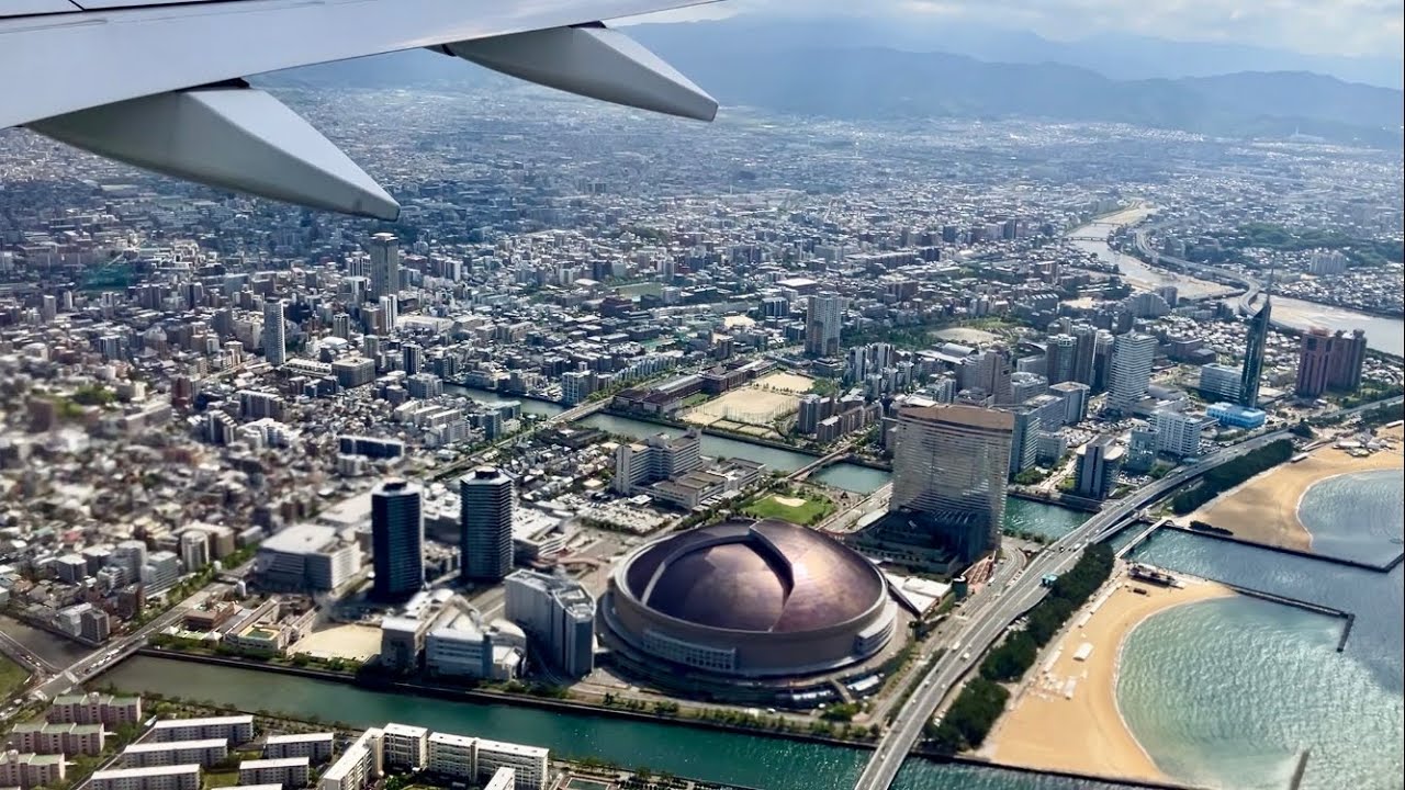 JAL 福岡空港への着陸 (A350-900)