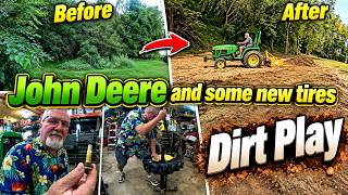 1985 John Deere gets New tires and does some more dirt work.  See the amazing transformation