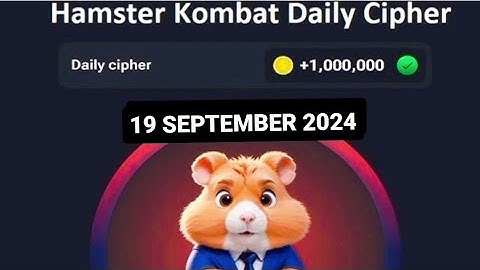 Hamster Kombat Daily Cipher Morse code on 19 September 2024