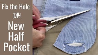 How to Repair Holes in Pant  Pocket  - DIY  Add New half Pocket