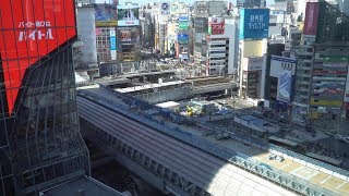 東京メトロ銀座線渋谷駅移設工事の建設状況（2020年2月24日）