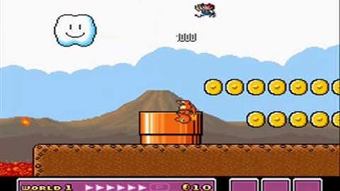 SMB3 for Super Mario All-Stars Custom Level #305 - Charmander Mountain