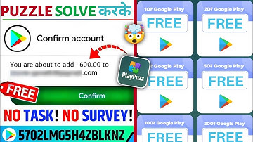 PROMOCODE ( PlayPuzz App ) | FREE REDEEM CODE APP | NEW GOOGLE PLAY REDEEM CODE APP | REDEEM CODE