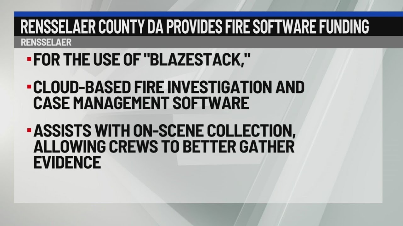 Rensselaer County DA provides fire software funding - YouTube