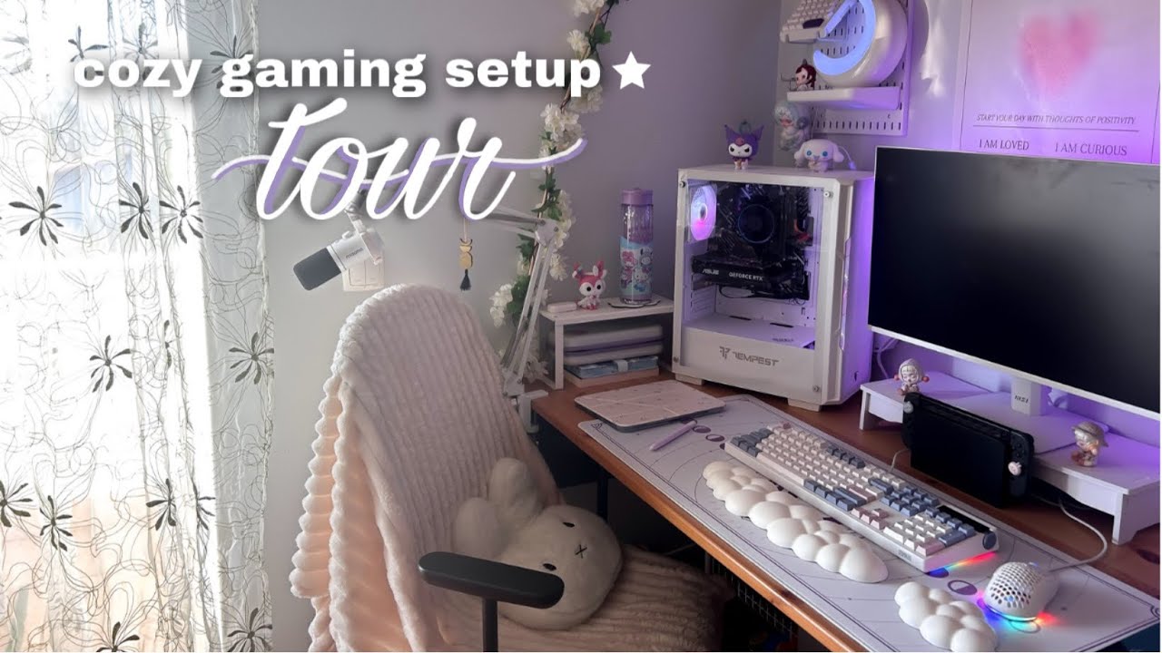 cozy gaming setup tour ☁️ // pinterest inspired, updated 2026