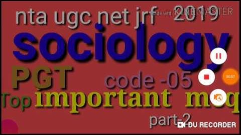 Pgt sociology,nPgt ta net jrf mock test 2019