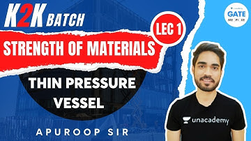Thin Pressure Vessel  | L 1  | Strength of Materials | Apuroop Sir