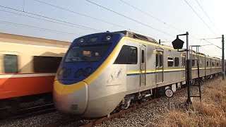 513次莒光號與2354次區間車在石龜車站交會