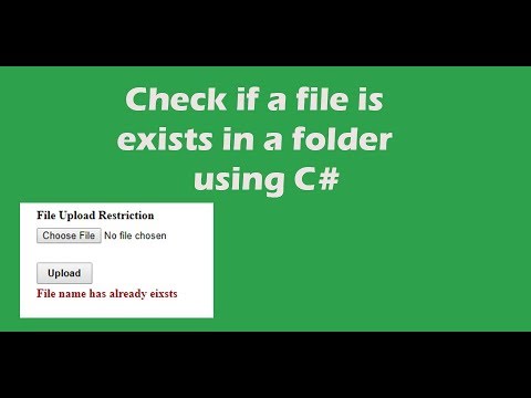 Check if a file is exists in a folder using C#