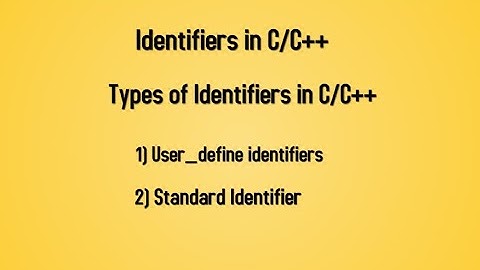 lec#9 identifier in C++ (Urdu/Hindi) || & its types || standard identifier || user define identifier