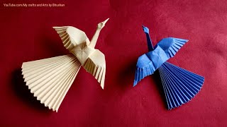 Tutorial  How to make an Origami Crane bird easily || DIY paper bird